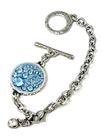 Baby Blue Crystal Interchangeable Beaded Bracelet Pendant