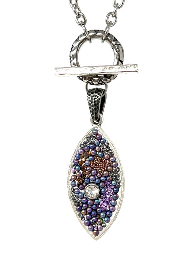 Handmade Mosaic Pearl Pendant Necklace