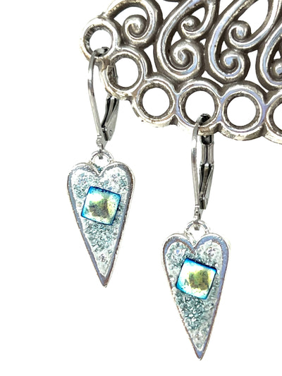 Handmade Heart Shimmer Swarovski Earrings