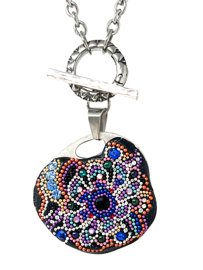 Mosaic Flower Pendant Necklace