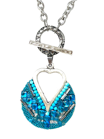 Swarovski Blue Shimmer Heart Pendant Necklace