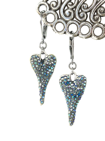 Handmade Heart Crystal Earrings