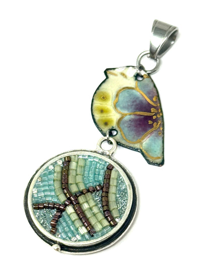 Handmade Copper Enamel Bird and Mosaic Beaded Pendant features a beautiful design, making it ideal for daily wear and a fantastic way to showcase your personal style.