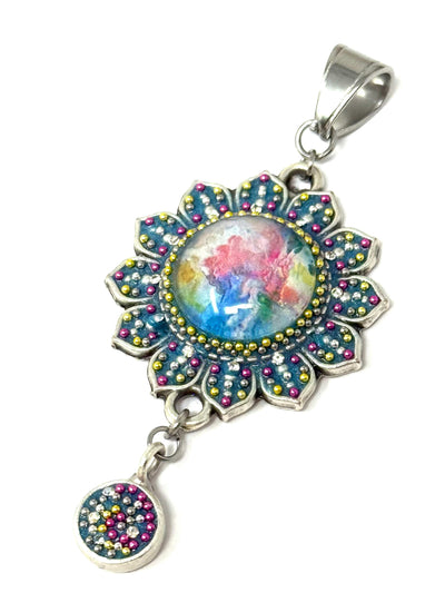 Handmade Floral Czech Glass Beaded Pendant features a striking design, making it ideal for daily wear and a great way to showcase your personal style.