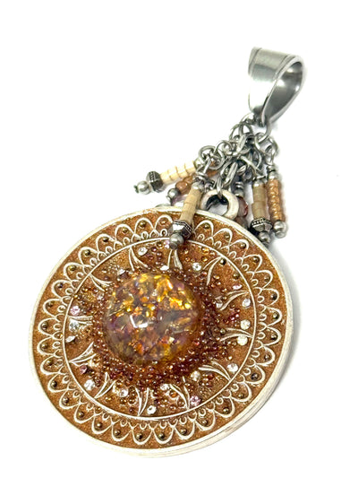 Handmade Opal Shimmer Beaded Pendant features a striking design, making it ideal for daily wear and a great way to showcase your personal style.