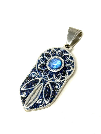 Handmade Blue Floral Daisy Austrian Crystal Necklace #8300D