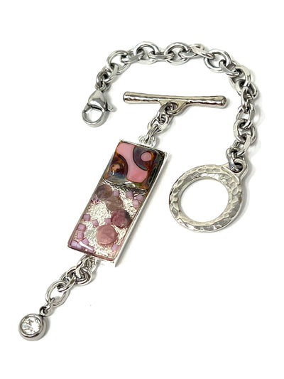 Pink Interchangeable Beaded Bracelet Pendant #3415BC