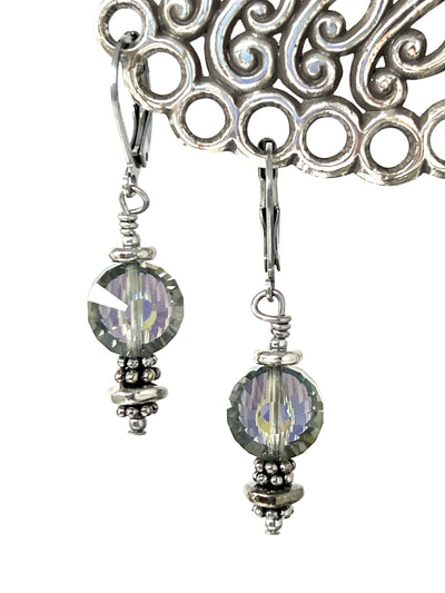 Rare Faceted Swarovski Crystal Beaded Earrings #2345E