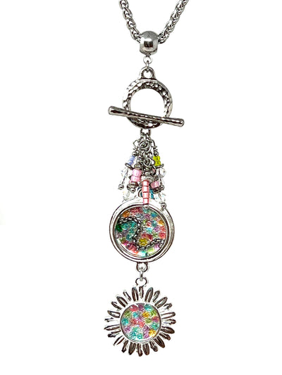 Handmade Interchangeable Pastel Crystal Necklace Pendant #5570D