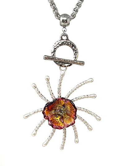 Lampwork Glass Flower Necklace