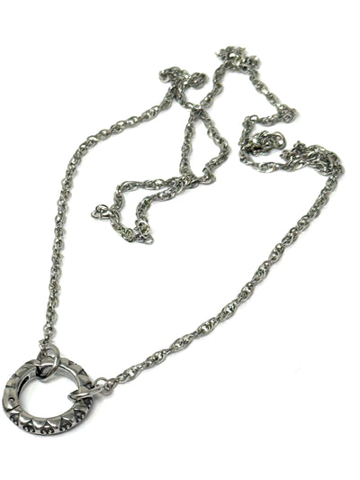 Pretty Lace Stainless Steel Chain with heart-shaped pendant, ideal for showcasing various pendants.