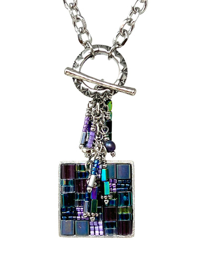 Mosaic Picasso Glass Beaded Pendant