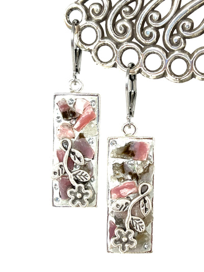 Handmade Mosaic Chrysocolla Gemstone Earrings #2368E