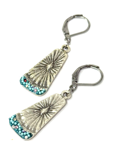 Hand-Beaded Colorful Summer Leverback Earrings. These lightweight dangle earrings are perfect for enhancing your jewelry collection.