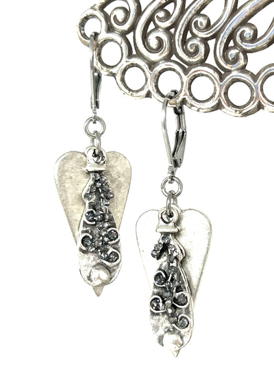 Crystal Filigree Heart Beaded Earrings