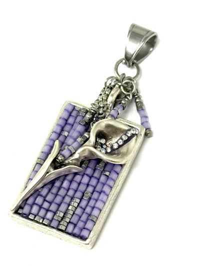 Lavender Orchid Seed Bead Pendant Necklace features a striking design, making it ideal for daily wear and a great way to showcase your personal style.