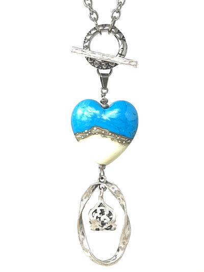 Interchangeable Lampwork Glass Heart Necklace