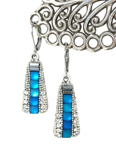 Handmade Blue Crystal Shimmer Earrings