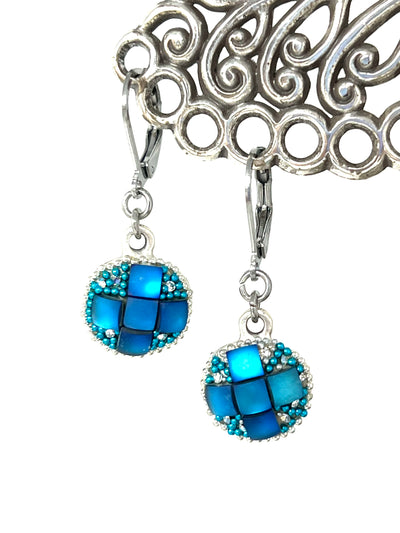 Handmade Blue Swarovski Shimmer Earrings