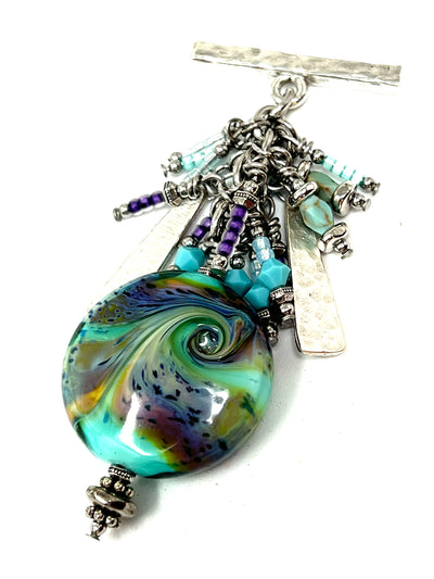 Handmade Interchangeable Lampwork Glass Crystal Pendant