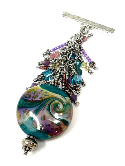 Handmade Interchangeable Lampwork Glass Crystal Pendant