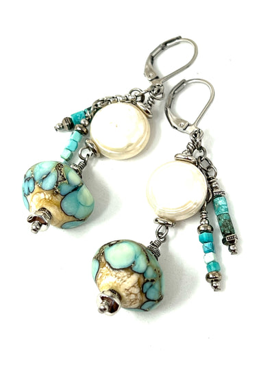 Handmade Lampwork Glass Beaded Earrings