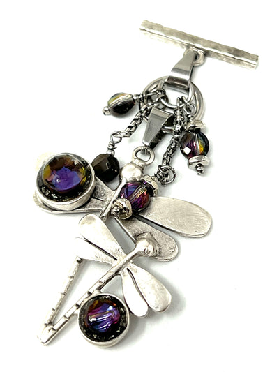 Handmade Interchangeable Jewelry — Crystal Dragonfly Pendant