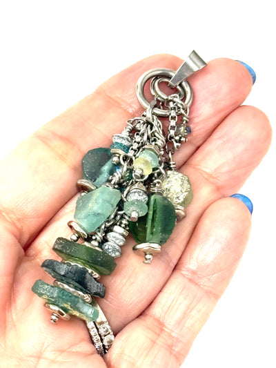Rainbow Pyrite Beaded Dangle Earrings #2211E
