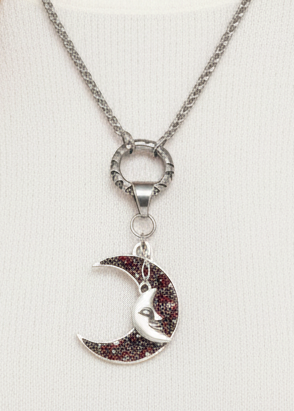 Celestial Crescent Moon Mosaic Pendant | Tarnish-Resistant | USA